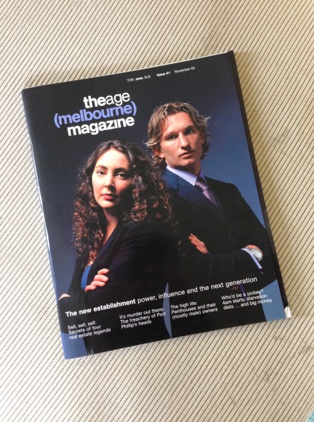 A picture of issue number 1 of the age(melbourne)magazine. Published in late October 2004.